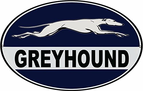 ヴィンテージ　バスサイン Amazon.com: Victory Vintage Signs Greyhound Bus Sign 9X14 Oval