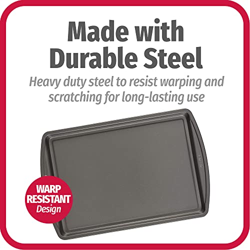 Goodcook 28208 Everyday Nonstick Carbon Steel 13 Inch X 9 Inch Baking Sheet Set, 3 Pack – Standard-Sized Carbon Steel Cooking Pans, Bakeware Set, Cookie Sheets thumb #3