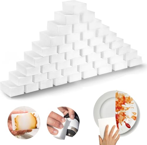 50Pcs Borrador Magico Esponja para Limpieza, Esponja de Melamina Magic Sponge para Superficies del Hogar, Cocinas, Baños, Paredes, Zapatos
