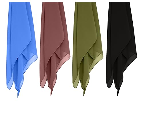Image of Premium Georgette Hijab for Girls & Women | Lightweight and Breathable | Combo Pack of 4 | 180 cm x 70 cm
