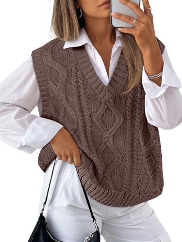 Trendy Queen Women' s V Neck Sweater Vest 2025...