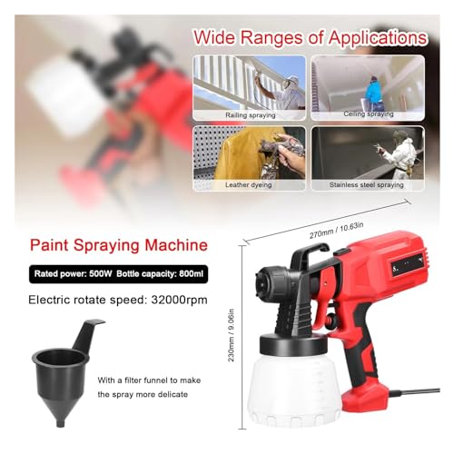Electric Paint Spraying Machine 800ml Large Capacity Bottle Detachable Multifunctional High Pressure Sprayer Easily Cope with Various Scenarios - Image 3