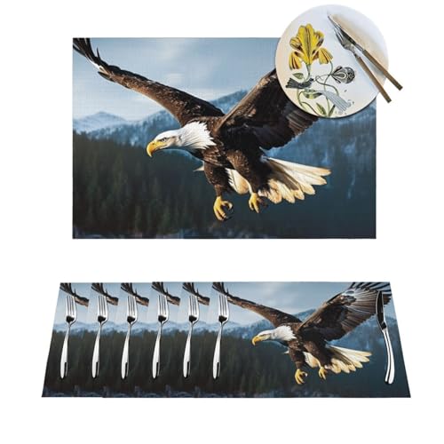 Sets de table pour intérieur et extérieur lavables motif aigle - 2
