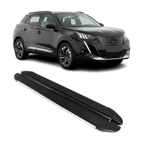 Marchepieds pour Peugeot 2008 alu antidérapant gris noir