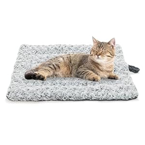 Self Warming Cat Bed for Indoor Cats & Small Dogs, Cozy Thick Cat Mat Bed Self Heating Pad for Cold Weather, Washable Fluffy Calming Bed Cushion Sleeping Relaxing Playing