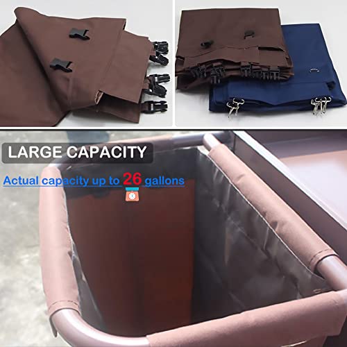 Image of Replacement Janitorial Cart Bag, High Capacity Waterproof Thickened Housekeeping Commercial Janitorial Cleaning Cart Bag with 8 Strong Buckle - 15 x 11 x 33 inches (26 Gallon)
