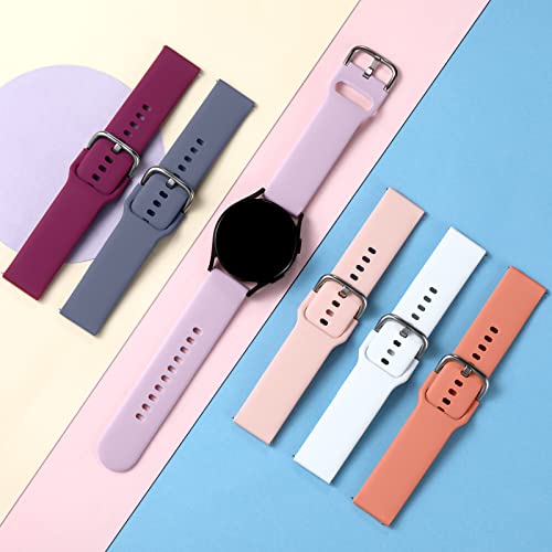 10 Pack Band Compatible With Samsung Active 2 Watch Band/Galaxy Watch 4 Band 40Mm 44Mm/Watch 4 Classic 42Mm 46Mm/Watch 3 41Mm, 20Mm Adjustable Silicone Sport Strap Replacement Smartwatch Band, Small #TOP2