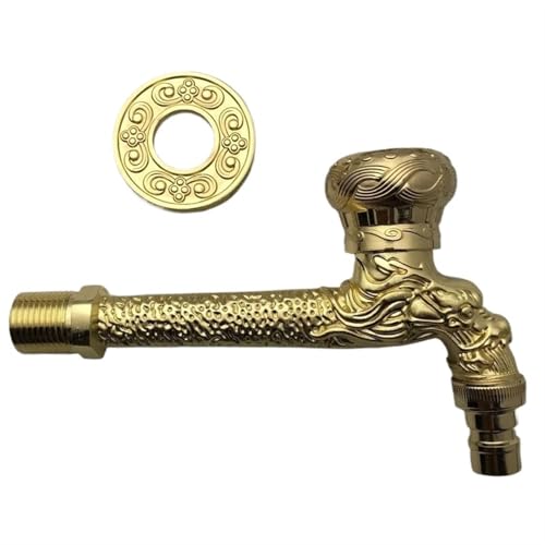 Grifo de Pared Interface, Grifo de Pared, Grifo Decorativo de Exterior con grúa de Bronce para Lavadora, Grifo de jardín Vintage de latón para fregona (01) (12)