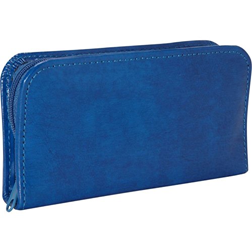 Genuine Leather Travel Grooming Cosmetic Kit Color: Malibu Blue
