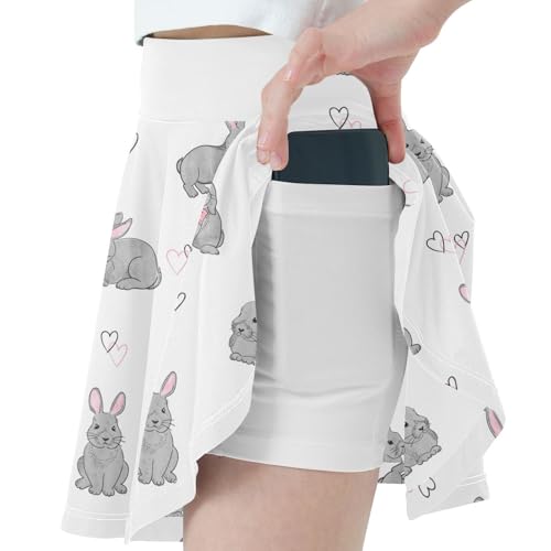Girls Skorts High Waist Athletic Skirts with Shorts Bunnies Stretchy Teens Performance Tennis2