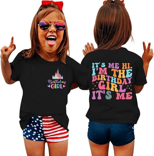 Birthday Girl Shirt for Kids Its Me Hi Im The Birthday Girl Tshirts Outfit Magic Kingdom Graphic Tees Tops2