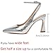 Susanny Womens Silver Slingback Closed Toe Ankle Strap High Heels Pointed Toe Pumps Comfortable Stiletto Sexy Buckle Strappy Dressy Shoes for Wedding Bridal Party Work 8