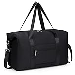 Narwey for Ryanair Cabin Bags 40x30x20 Underseat Ryan Air Hospital Bag Foldable Travel Duffel Carry on Hand Luggage Weekend Bag for Women and Men 20L (Black)