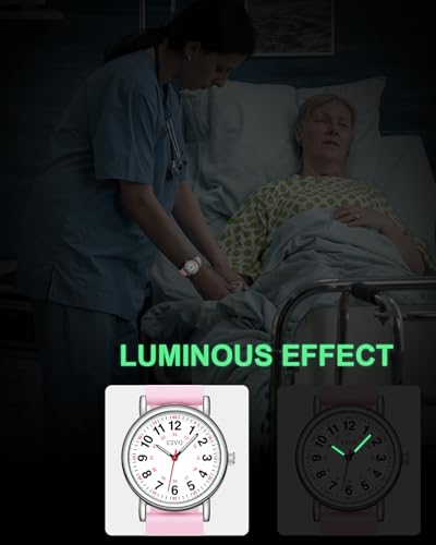 Image of CIVO Nurse Watches for Women Men: Analog Waterproof Watch with Second Hand Easy-Read Dial - Gifts for Nurses Doctors Medical Student
