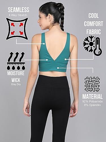 Image of Kobo Medium Impact Slip on Everyday Sports Bra for Women - Lightly-Padded, Non-Wired & High Coverage | Lined Cups with Removable Inserts (Imported)
