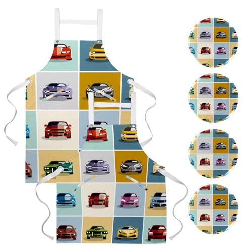 Tablier de serveuse pour cuisine et nettoyage lot de 2 tabliers multicolores