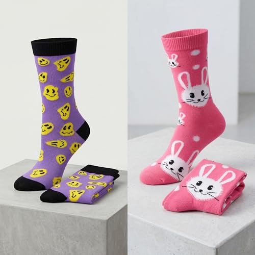 Image of Tipi Toe Women's Fun Patterned Dress Socks, 12-Pack Lightweight Colorful Crew Socks, Casual Novelty Assorted Designs