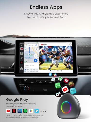 ATOTOOUT Magic Box - Wireless Carplay/Android Auto/Android AI Box 8GB+128GB, Car Video Box for YouTube, Spotify, Prime Video with Built-in 4G/ WiFi/Dual Bluetooth, OTA, GPS, microSD, OBD II, CB6D — view 4