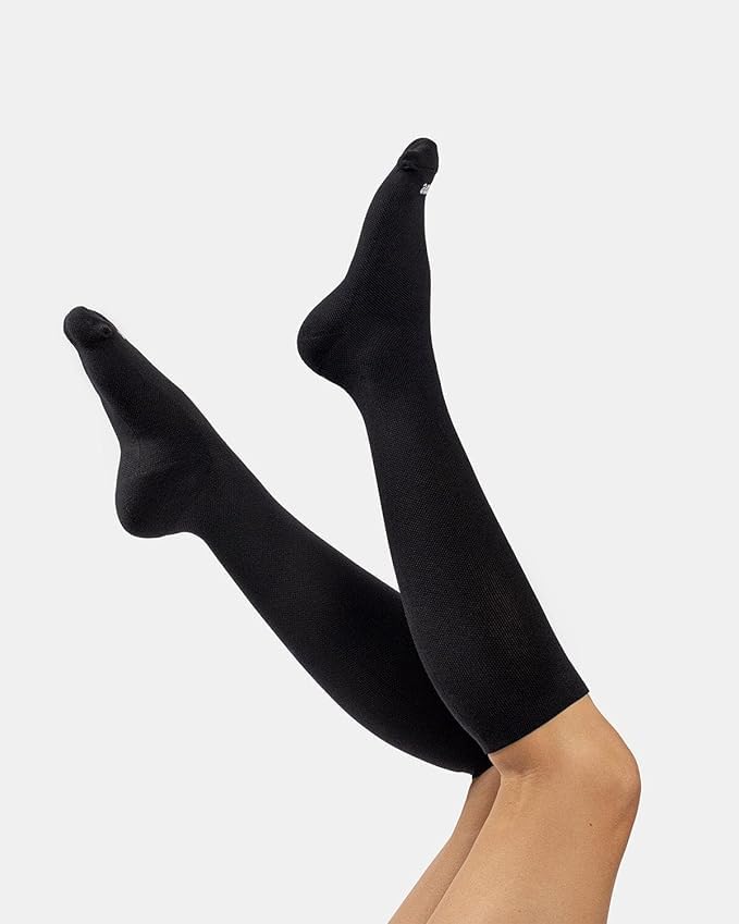Image of Compression Socks Men Women 20-30 mmHg Knee High Medical Athletic Compression Stockings For Running, Nurses, Pregnancy, Basketball, Football, Black