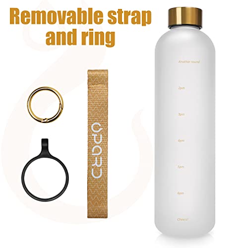 Opard 32Oz Motivational Water Bottle With Time Marker To Drink, Reusable Plastic Bottle With Bpa Free Tritan For Gym And Sports #TOP6