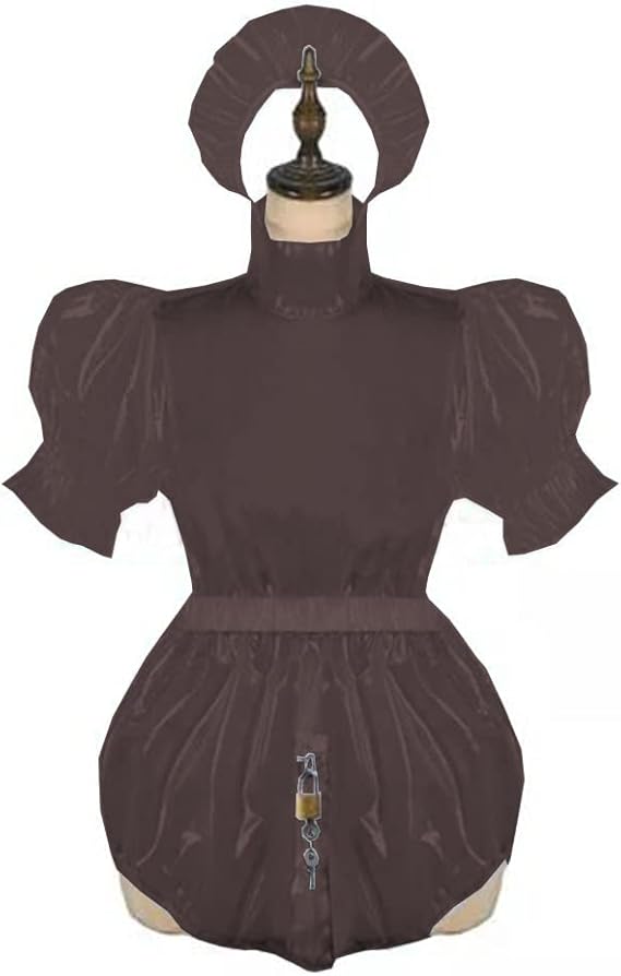 Amazon.com: Clear Plastic Sissy Lockable Romper Shiny Maid Bodysuit See ...