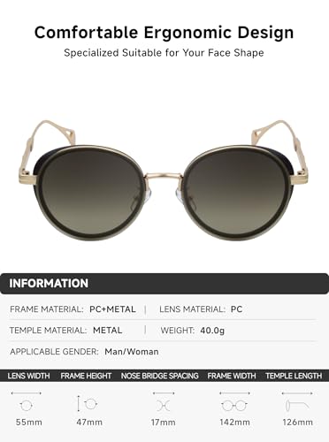 Image of Fashion Sunglasses for Women Metal Frame Round Shades Circular Sunnies(2A409)