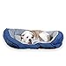 K&H Pet Products Bolster Couch Pet Bed, Sofa Style Dog Bed, Machine Washable Dog Bed, Blue/Gray, Large 28 X 40 Inches