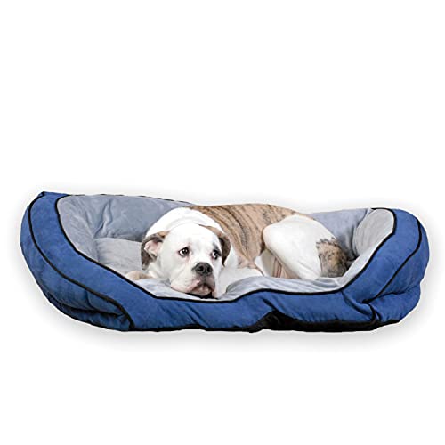 K&H Pet Products Bolster Couch Pet Bed Large Blue/Gray 28' x 40'