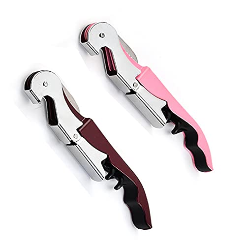 68 g 3 en 1 Tire-bouchon de Barman en Acier Inoxydable Robuste, Ouvre-bouteille de Vin à Double Charnière Amélioré Avec Ouvre-bière (B-2PCS) Cover
