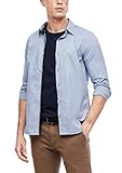 mit Knopfleiste s.Oliver Herren Slim Fit: Hemd mit Musterstruktur Light Blue XL