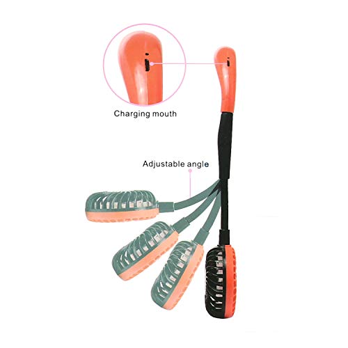 Ajcoflt Ventilador de pescoço Portátil USB Recarregável LED Design de Ventilador Ventilador Pessoal