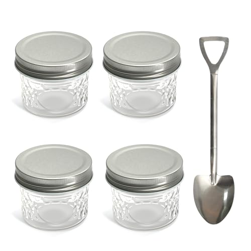120 ml/4 oz Vorratsgläser mit Deckel und Löffel, Glas mit Deckel, Luftdichte Gläser, Kleine Einmachgläser, Gewürzgläser Eignen Sich für Tee,...