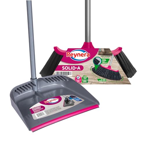 La mejor comparación de Escobas los preferidos por los clientes. 45 Reynera Kit de Limpieza Profesional con Escoba Doble Angular y Recogedor, para Barrido eficiente y cómodo en el hogar, Oficina o Espacios comerciales.