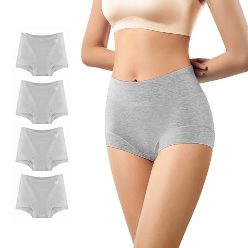 Image of Ultimate Comfort cotton underwear for women,high waisted, Full Coverage, panties for women 4 Pack