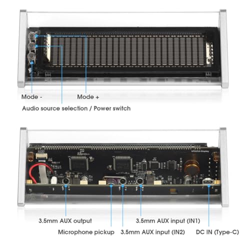 Indicateur de niveau audio VU-mètre VFD avec entrée MIC et spectre Bluetooth