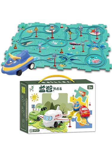 AAGWW 自動車玩具 ジグソーパズルカー トラック スーツ 子供玩具 diyパッチワーク 男の子 女の子 プレゼント (海洋テーマ)