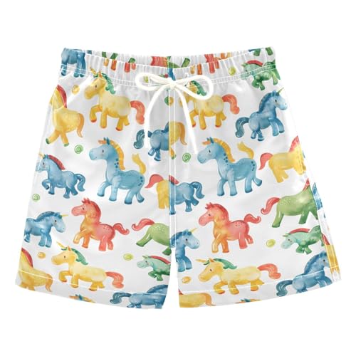 ALAZA Black White Cat Animal Kitten Boys Quick Dry Beach Board Shorts Kids Swim Trunks Bathing Suit Swimsuit 2T