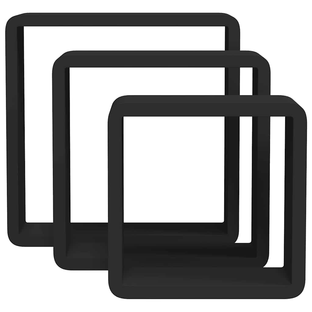 Juego de 3 estantes de pared flotantes de madera de densidad media para decoración y libros, estantes colgantes cuadrados con soporte invisible, 3 tamaños diferentes para salón y pasillo