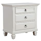 Alpine Furniture Winchester Nightstand, 28" W x 17" D x 28" H, White