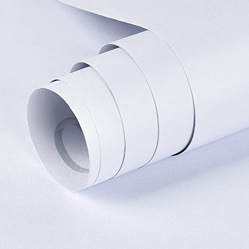 Krelymics Grey Wallpaper, Matte Contact Paper, Self Adhesive Wallpaper, Peel and Stick Wallpaper Waterproof, Furniture Stickers for Living Room Kitchen Bathroom Wall Table Shelf Decoration 40cm*5m