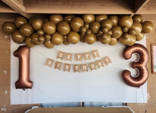 Image of Number Balloons 3 Balloon Coffee for 3rd Birthday Party Decoration, 40 inch | Saturated Color, Large 40 inch, With Inflation Straw & Hanging Holes, Great for Thanksgiving, Vintage & Cowboy Theme Party