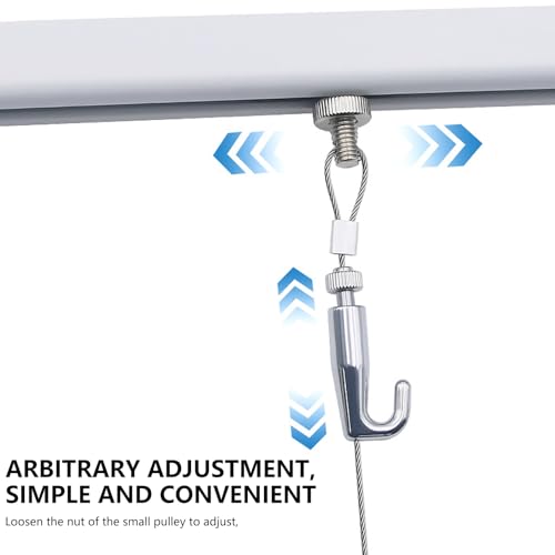 Image of Pack of 10 Stainless Steel Adjustable Picture Hanging Hooks Metal Photo Hangers Artwork Hook for Art Gallery Systems