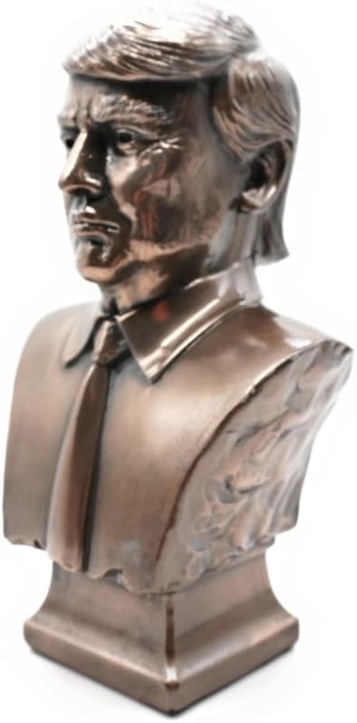 RUSTIX Bronze Bust of Donald Trump - Hand-Finished Collectible Figurine for Desk, Office, or Home Décor - Political Gift, President Statue, Trump Bust for Fans and Collectors