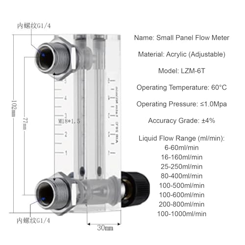 Débitmètre à flotteur de gaz avec vanne de régulation LZM-6T 10-60 LPM - 4