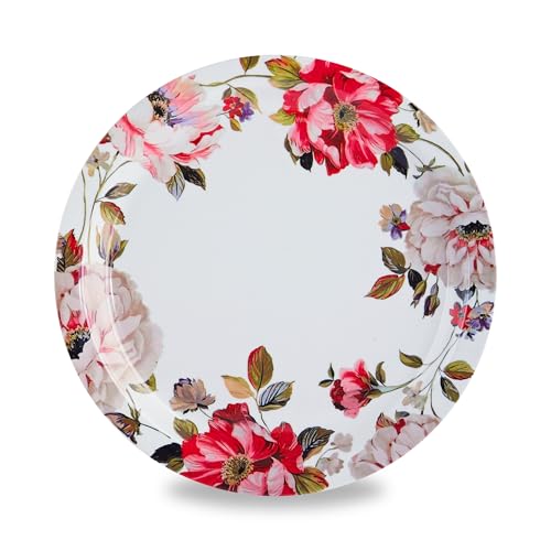 Image of Melamine Quarter Plates | Round Half Plate Serving Set| Break Resistant | Plates for Snacks, Lunch, Dinner | Plates for Home, Office, Restaurant | Set of 6 | 7 Inch's (Lily)