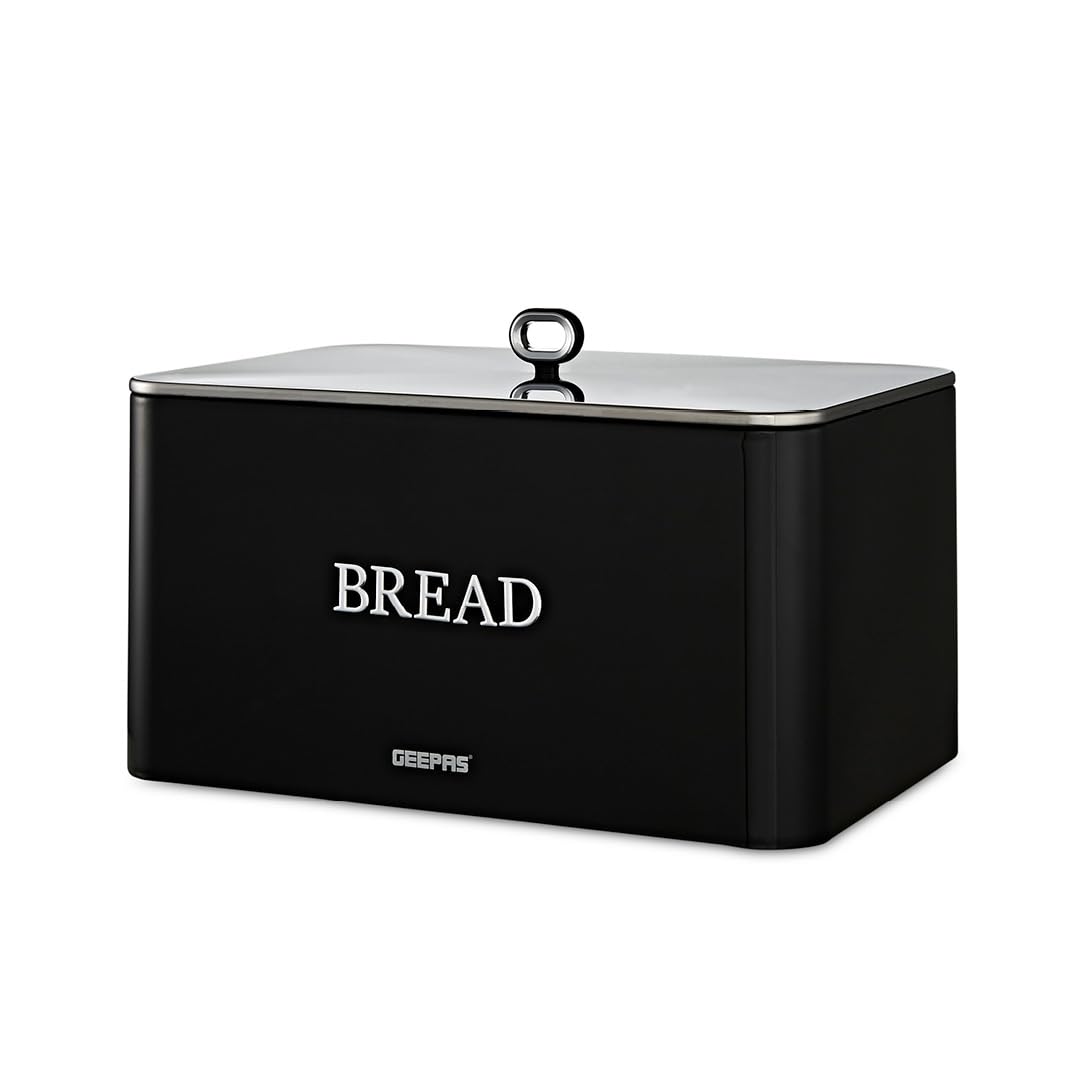 Retrovive 13L Bread Bin - Carbon Steel Container - Removable Lid - Cream