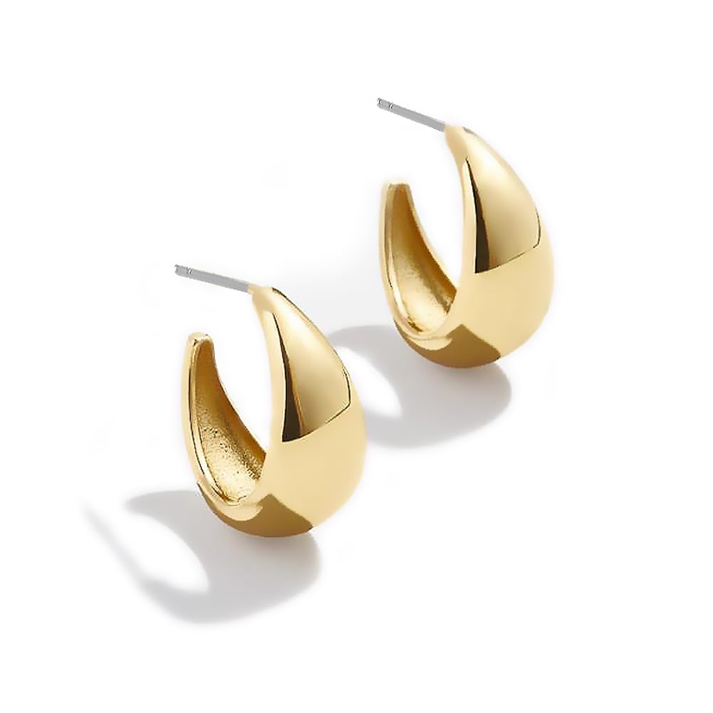 Obidos 14K Gold Plated Triple Huggie Illusion Stud Earrings | Double Huggie Hoop Earrings for One Hole | Gold Hoop Earrings for Women | Drop earrings