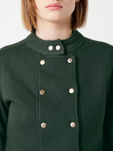 Image of Miss Chase Women's Off White V-Neck Full Sleeves Bomber Cropped Jacket