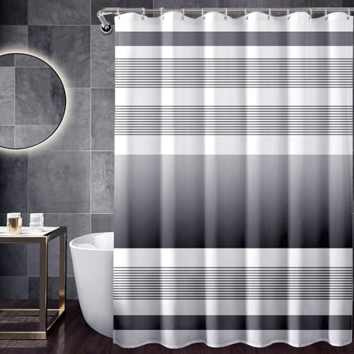 GOLDLAWN Grey Shower Curtain, Gray and White Color Minimalist Design
