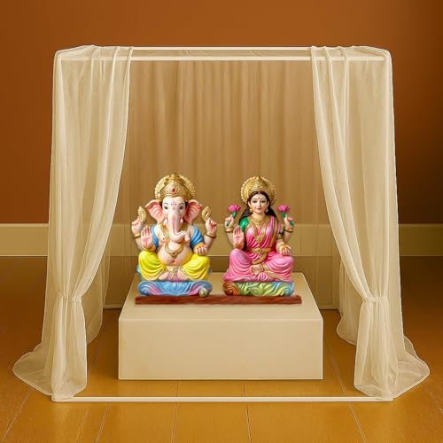 Image of SpecialYou White Cube Backdrop Stand for Decor, Ganpati Decoration Stand for Home, Decorations Stand for Backdrop for Pooja Room Decor Items, Ganapati Decoration Items for Home